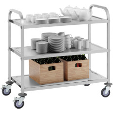 Catering servitör 3 hylla för 150 kg rostfritt stål Royal Catering RCSW 3a