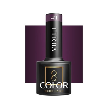 OCHO NAILS Hybridikynsilakka violetti 411 – 5 g — etuosa