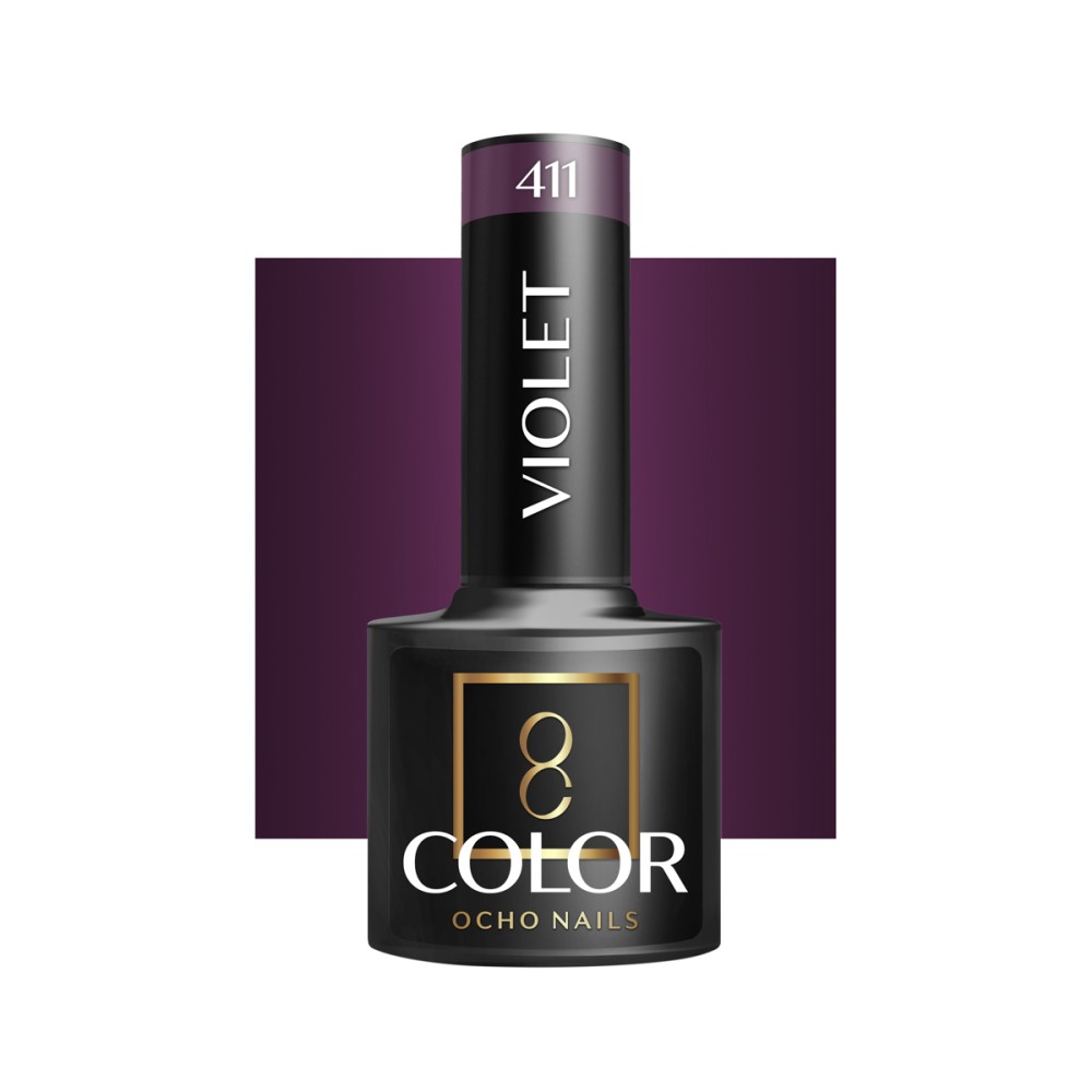 Vernis hybride OCHO NAILS violet 411 – 5 g — vue de face