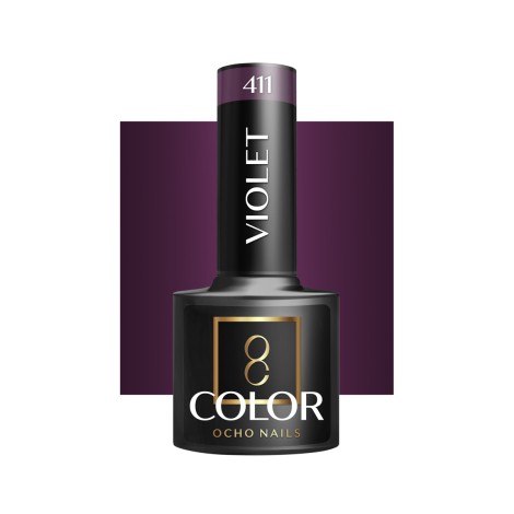 OCHO NAILS Hibridni lak za nohte vijolična 411 - 5 g — sprednji pogled