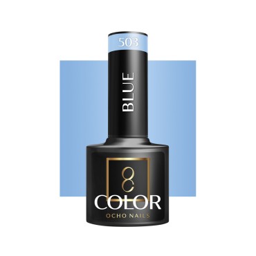 OCHO NAILS Hybride nagellak blauw 503 - 5 g — vooraanzicht