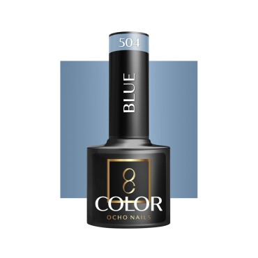OCHO NAILS Hibridni lak za nohte modri 504 - 5 g — sprednji pogled