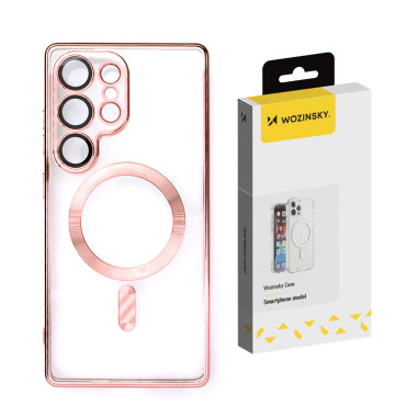 Caso da piscina no caso de Samsung Galaxy S25 ultra eletrodométrico com magsafe - rosa