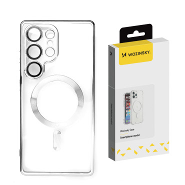 Plecki-zaak voor Samsung Galaxy S25 + Galomoplated Case met Magsafe - Silver