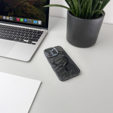 Samsung Galaxy S25 Třikovače třpytky s MAG Safe - černá s brokadem