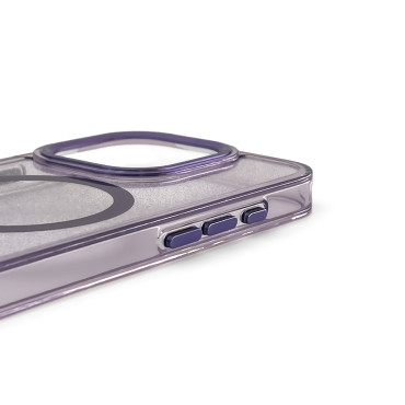 Samsung Galaxy S25 Case Glitter avec Safe Mag - Purple avec brocart