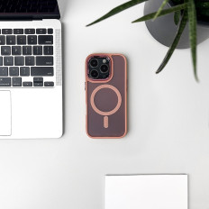 Samsung Galaxy S25 třpytky třpytky s Mag Safe - Pink s brokadem