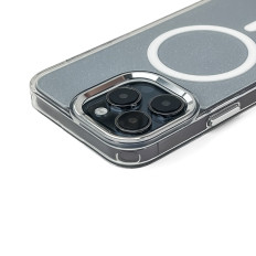 Protective cases for the Samsung Galaxy S25 Glitter Case with Mag Safe - clear with brocade