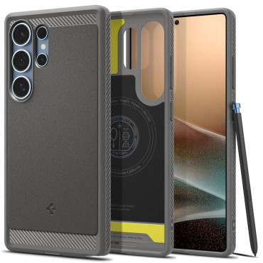Case Case op Samsung Galaxy S25 met Magsafe Rugged Armor Mag - Gray