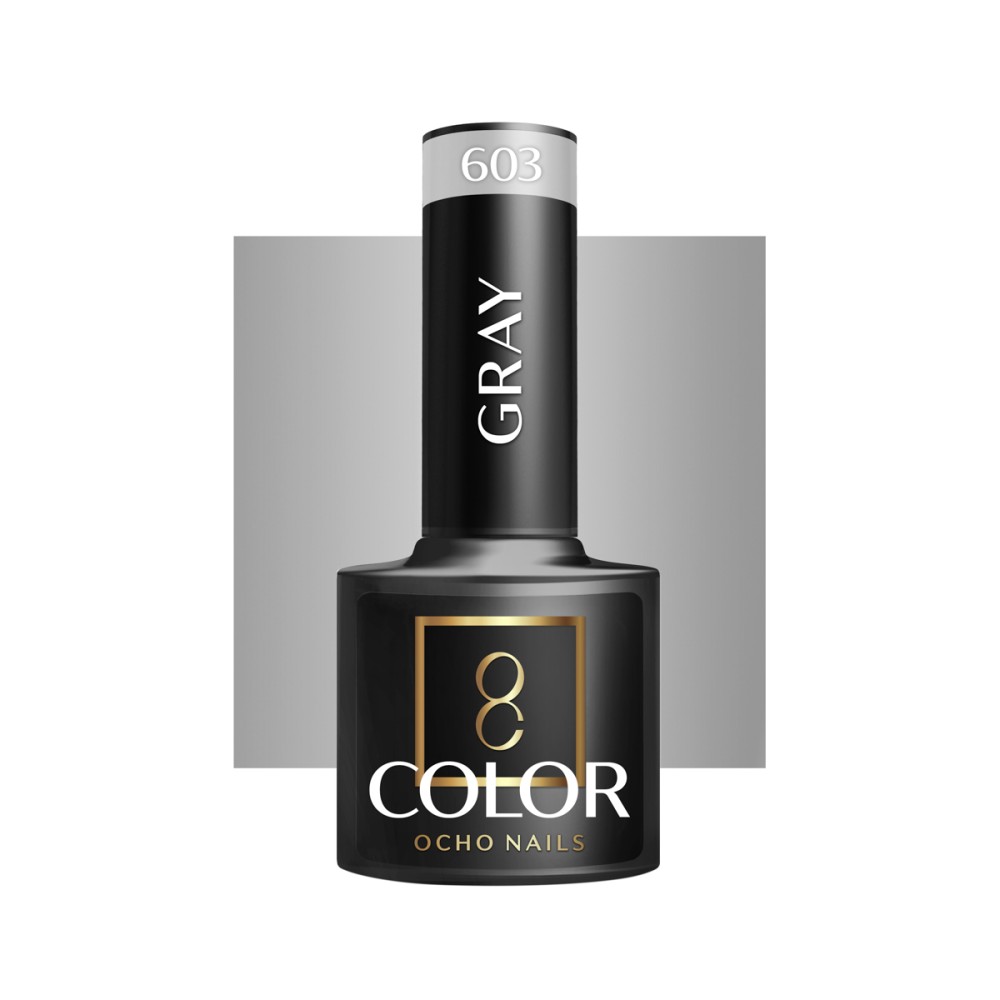 OCHO NAILS hibridni lak za nokte siva 603 - 5 g — pogled sprijeda