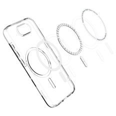 Case on iPhone 16e with Magsafe Liquid Crystal Mag-transparent