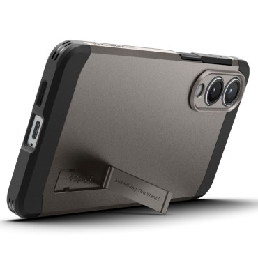 Caso de caso no Samsung Galaxy S25 Edge Armor Rough Magsafe - Cinza-Preto