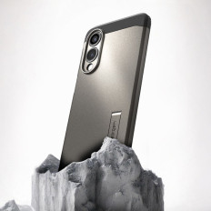 Caso de caso no Samsung Galaxy S25 Edge Armor Rough Magsafe - Cinza-Preto