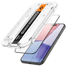 Vetro temperato protettivo su iPhone 15 Plus Glas.TR EZ FIS FC - Nero 2 PCS.
