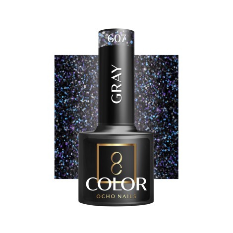 OCHO NAILS Hibridni lak za nokte siva 607 - 5 g — pogled sprijeda