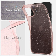 Primer na iPhone 15 in tekočega kristala Glitter - Pink Transparent