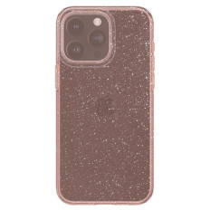 Case Case op iPhone 15 Pro Liquid Crystal Glitter - Roze Transparant