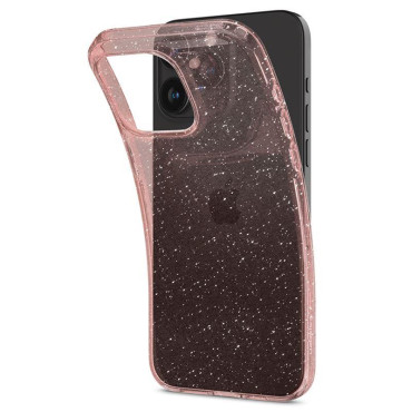 Θήκη περιπτώσεων στο iPhone 15 Pro Max υγρό κρύσταλλο Glitter - ροζ διαφανές