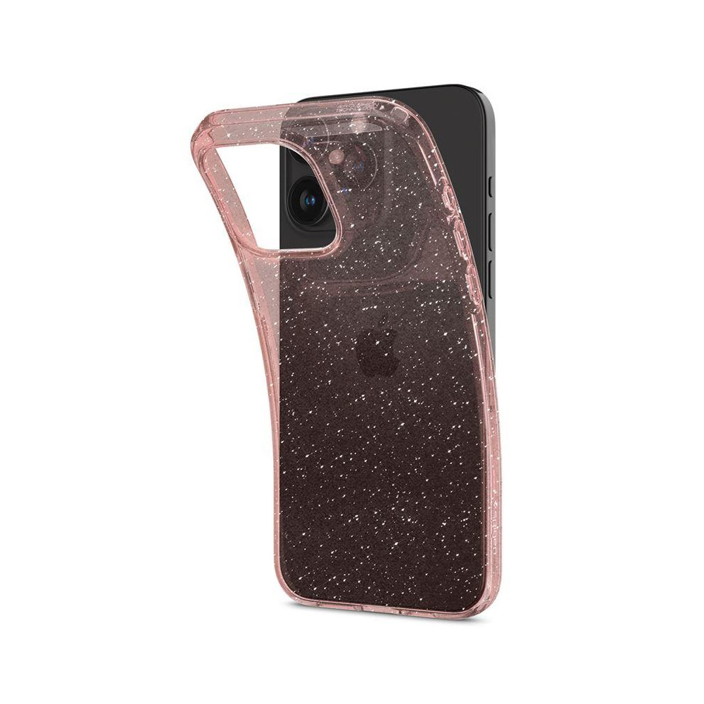 Prípad na iPhone 15 Pro Max Tekutá Crystal Glitter - ružový transparentný