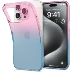 Fallfall på iPhone 15 Pro flytande kristall - rosa blå