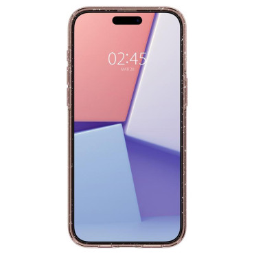Prípad na iPhone 15 Pro Max Tekutá Crystal Glitter - ružový transparentný