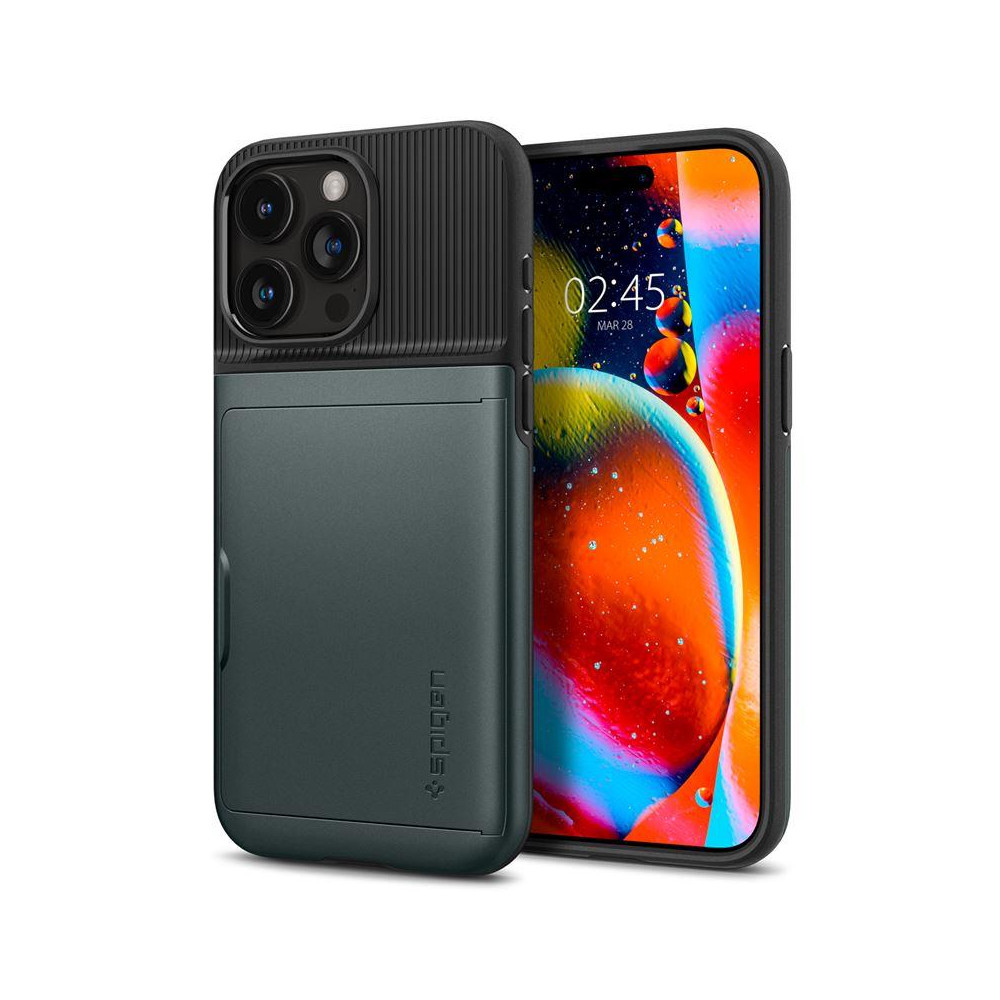 Θήκη περίπτωσης στο iPhone 15 Pro Max Slim Armor CS - Σκούρο Πράσινο