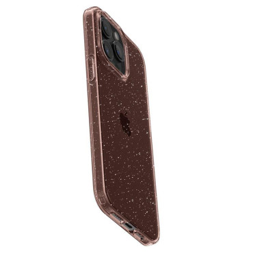 Prípad na iPhone 15 Pro Max Tekutá Crystal Glitter - ružový transparentný