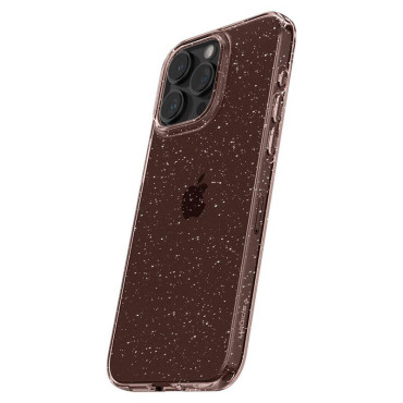 Prípad na iPhone 15 Pro Max Tekutá Crystal Glitter - ružový transparentný