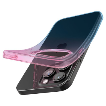 Saksett på iPhone 15 Pro Liquid Crystal - Rosa Blå