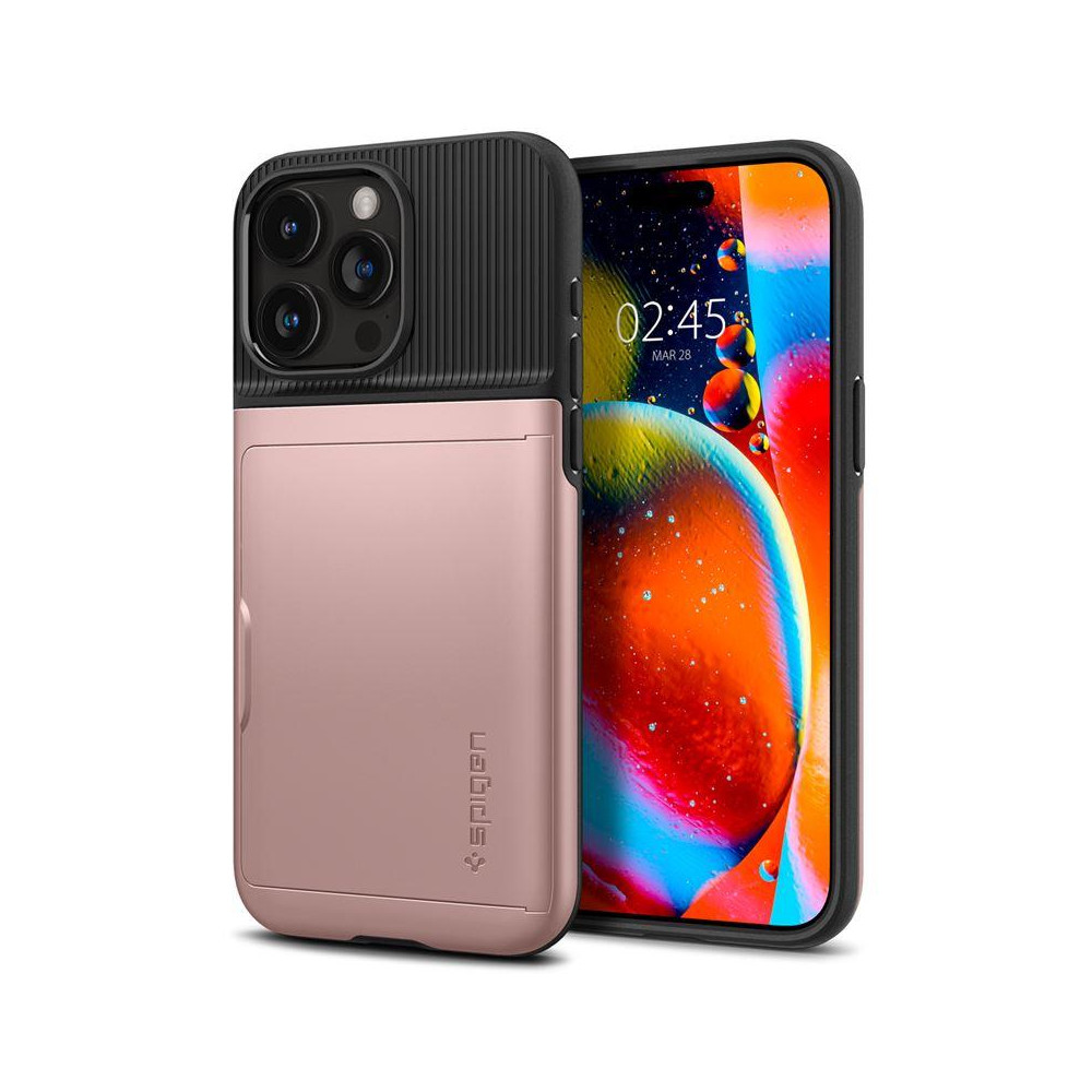 Caso de caso no iPhone 15 pro Armadura Slim CS - Rosa