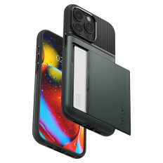 Primer na iPhone 15 PRO Slim Armor CS - temno zelena
