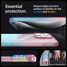 Saksett på iPhone 15 Pro Liquid Crystal - Rosa Blå