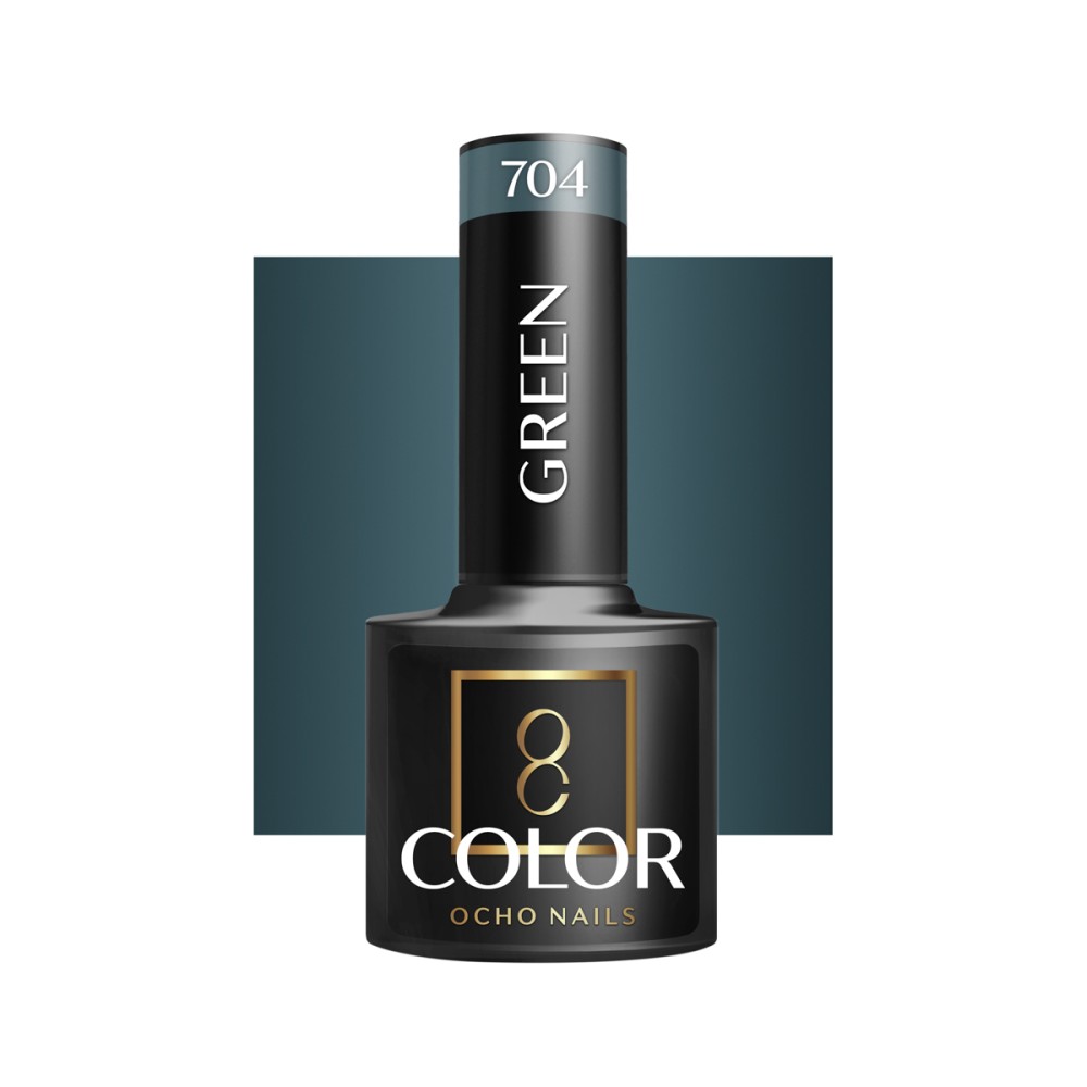 Vernis hybride OCHO NAILS vert 704 - 5 g — vue de face