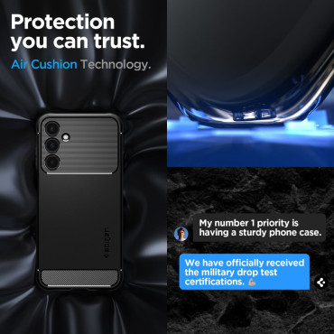 Prípad na Samsung Galaxy A25 5G Robustné Armor - čierna rohož