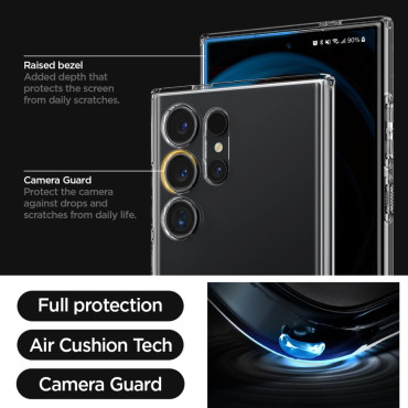 Zaščitni primer za Samsung Galaxy S24 Ultra tekočega kristala - Transparent