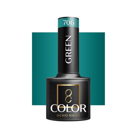 OCHO NAILS hibrid körömlakk zöld 706 - 5 g — elölnézet