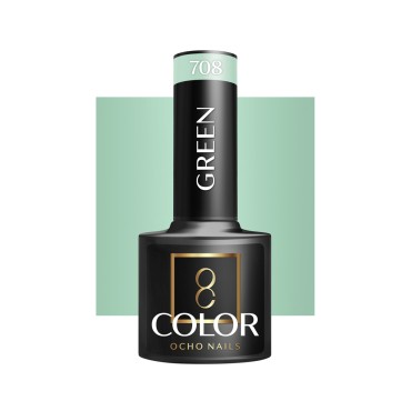 OCHO NAILS Hybride nagellak groen 708 - 5 g — vooraanzicht