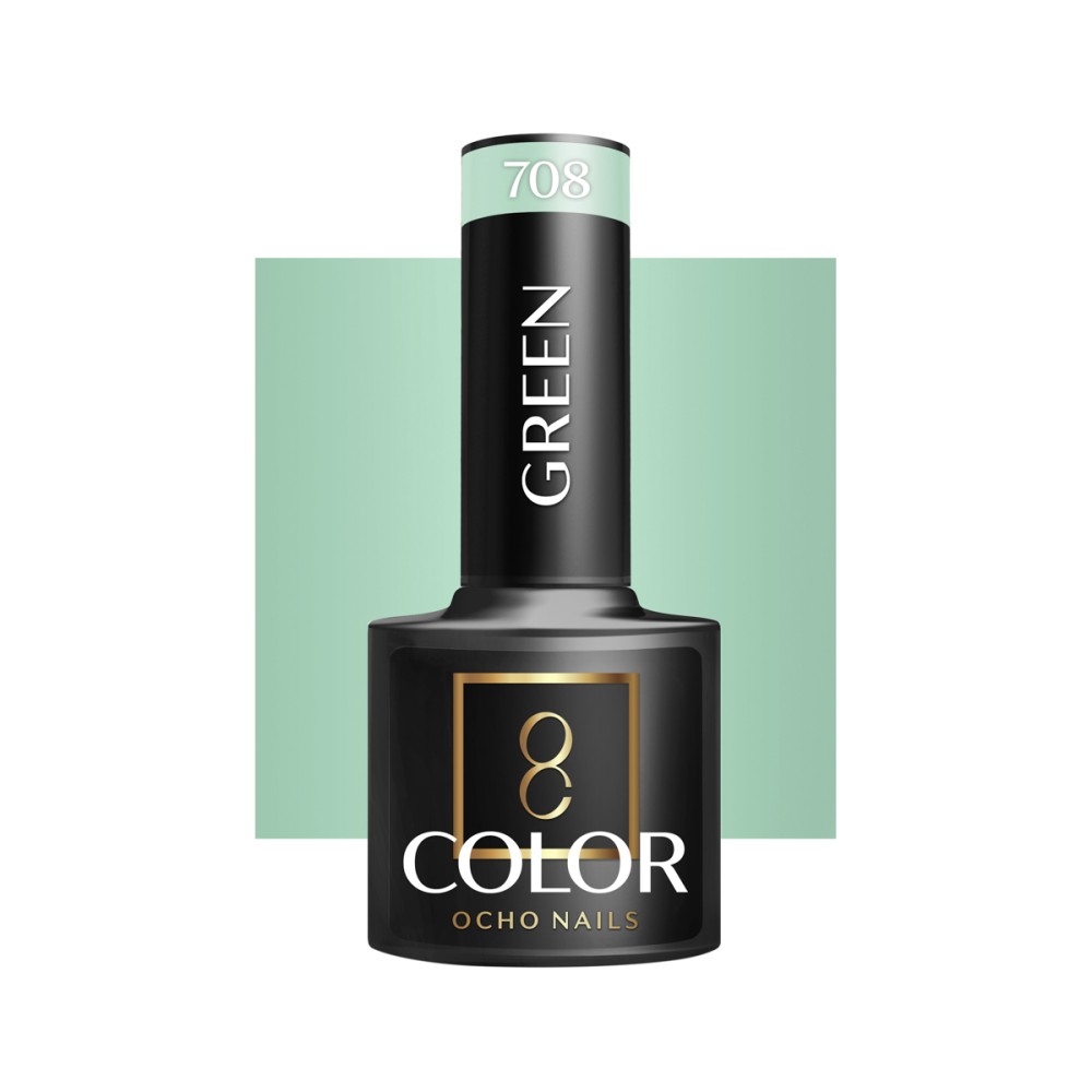 OCHO NAILS Hybrid Nagellack Grün 708 - 5 g — Vorderansicht