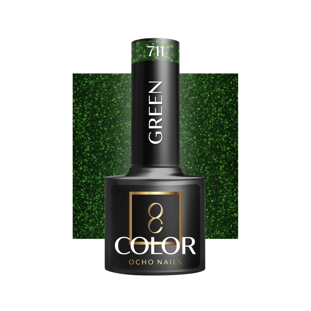 OCHO NAILS Hybridnagellack grön 711 - 5 g — framsida