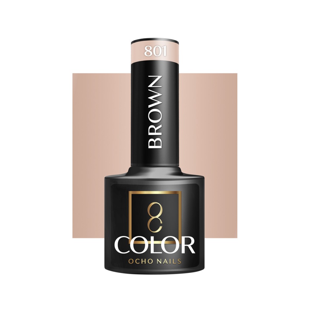 OCHO NAILS Hibridni lak za nohte rjav 801 - 5 g — sprednji pogled
