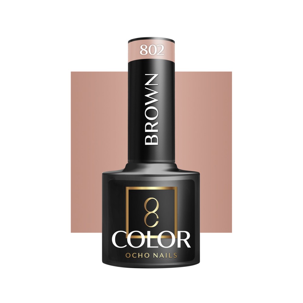 OCHO NAILS Hybridnagellack brun 802 - 5 g — framsida