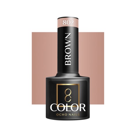OCHO NAILS Hybridnagellack brun 802 - 5 g — framsida