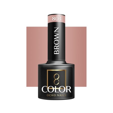 OCHO NAILS Hybrid neglelak brun 803 - 5 g — forfra