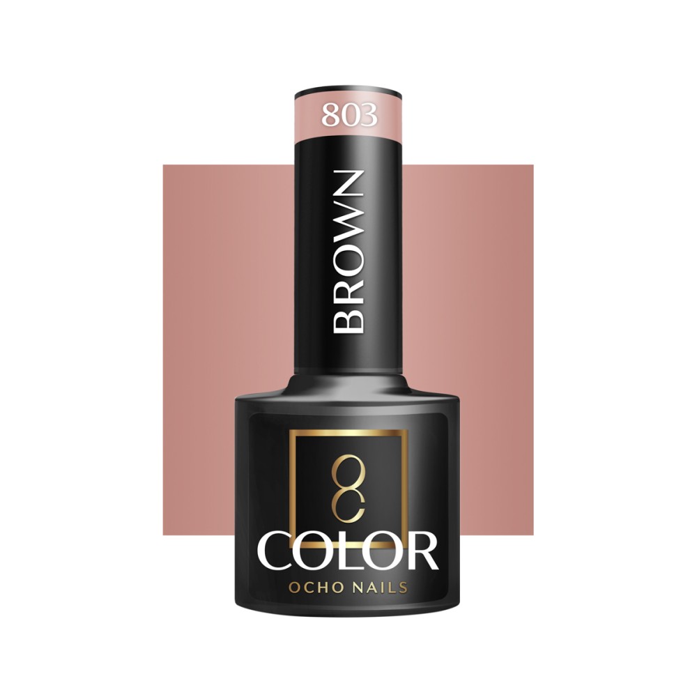 OCHO NAILS Hibridni lak za nokte smeđi 803 - 5 g — pogled sprijeda