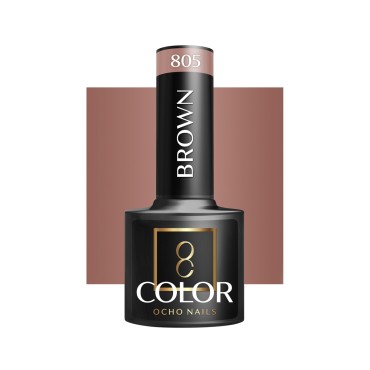 OCHO NAILS hibridni lak za nokte smeđi 805 - 5 g — pogled sprijeda