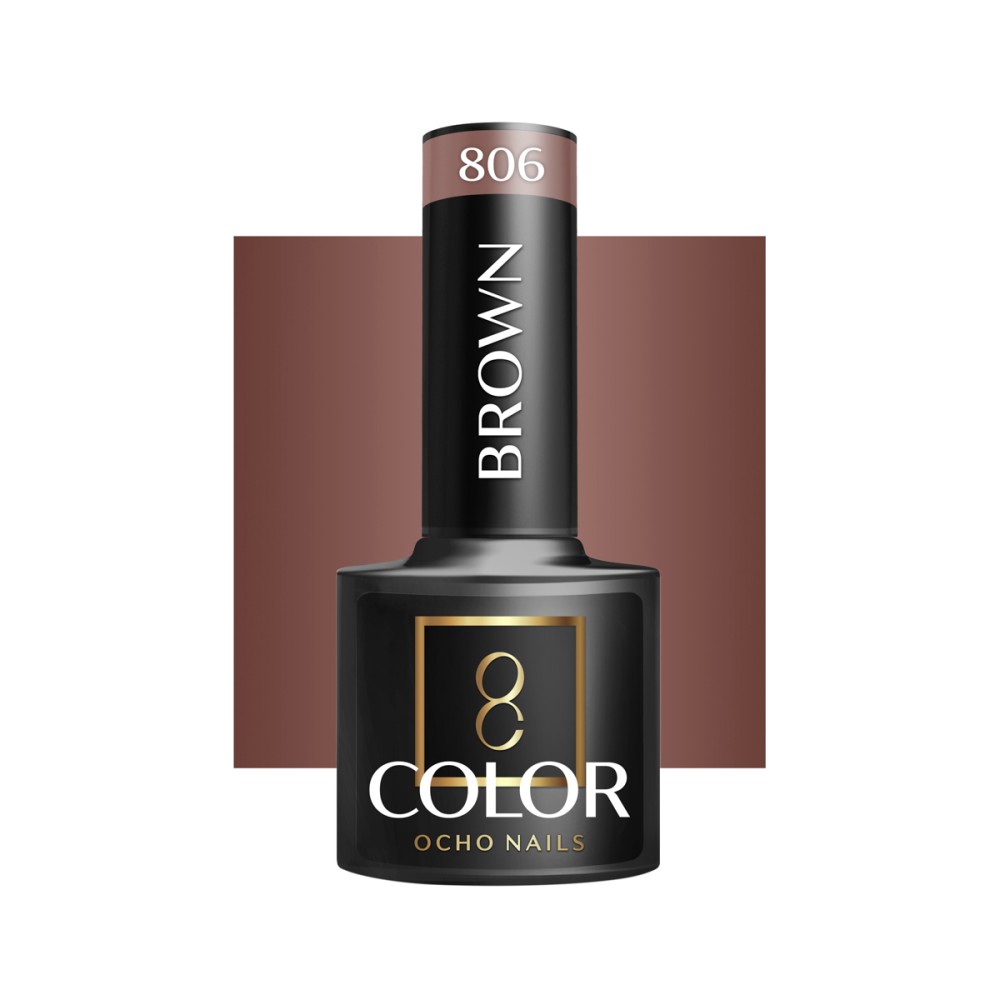 OCHO NAILS Hybridnagellack brun 806 5 g — framsida