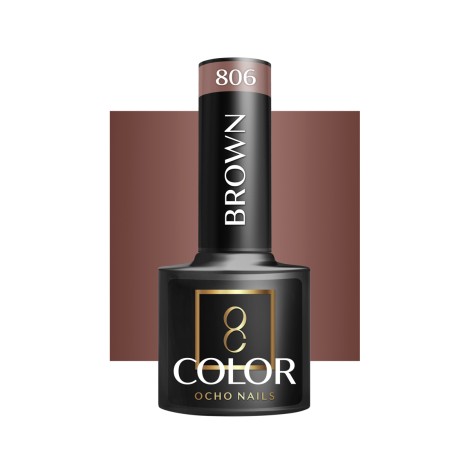 OCHO NAILS Hibridni lak za nokte smeđi 806 - 5 g — pogled sprijeda