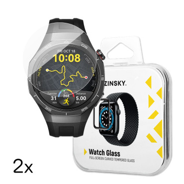 Gehard Glass voor Huawei Horloge GT 5 / GT 5 PRO / GT 4 / GT 4 PRO / GT 3 / GT 3 PRO FULLIGE LIJM 46 MM - 2 STKS.