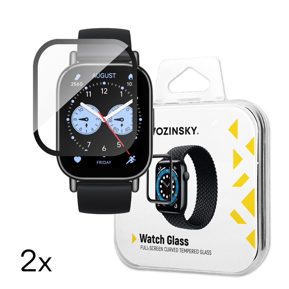 Gehärtetes Glas Xiaomi Redmi-Uhr 5 lite Vollkleber - 2 Stück.