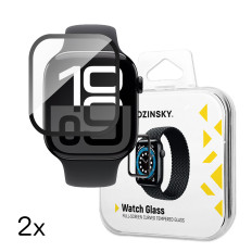 Vidrio templado con un marco negro. Apple Mira 42mm Pegamento completo - 2 PCS